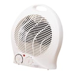 Portable Upright Fan Heater, Adjustable Thermostat, Hot Air Fan, Overheat Protection, 2 Heat Settings 1000-2000 W, White