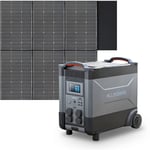 Station d'alimentation portable R4000 générateur solaire 3600Wh LiFePO4 batterie ca 4000W,charge rapide commande vocale,avec panneau solaire 400W