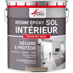 Peinture Sol - Résine Epoxy : Peinture pour Sol salon, cuisine, salle de bains - Effet Miroir - revepoxy deco - 1 kg (jusqu'à 5 m² en 2 couches)