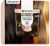 Garnier Good Permanent Hair Dye Replen Kit, 4.0 Cacao Brown, Up To 100% Grey Co