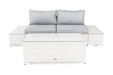 Comfort Garden BAHAMAS Loungesoffa 2-sits + Bord 113 + 2 Sidobord Vit - Loungegrupp