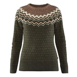 FJALLRAVEN Women's Övik Knit Sweater Sweatshirt, Deep Forest, XL UK