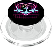 Heartbeat Panier de basketball Heart Line Pulse Player Sport Basket PopSockets PopGrip pour MagSafe