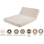 Matelas Ferme Pour bz 160x200 x 15 cm - Dim Assise 60 cm - Déhoussable Housse Lavable - 5 zones de Confort - Ame Poli Lattex Haute Résilience