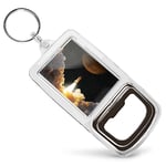 Acrylic Bottle Opener Keyring  - Space Rocket Mars Mission  #13245