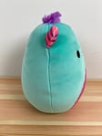 Squishmallow Limited Edition Valentine 2023 Leon Monster Soft Toy Blue Teal Pink