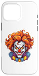 Coque pour iPhone 16 Pro Max Costume de clown maléfique effrayant effrayant pour Halloween