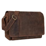 STILORD 'Elias' Sacoche Homme Cuir Vintage Sac Bandoulière Homme Design Sac en Cuir Ordinateur Portable 15,6 Pouces Besace en Cuir, Couleur:Calais - Marron