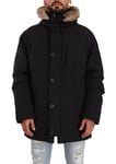 ADIMARI Veste Noir Fourrure Shearling Polyester Manteau Capuche IT56/US46 / XXL