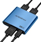 Repartiteur Hdmi 1 Entree 2 Sorties 4K 2 Ports Hdmi Avecmode Automatique,Copie Et Fixe Pour Double Affichage Identique,Compatible Avec Xbox,Ps4 Pro,Ps5(Bleu)