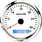 (3KWS) Uusi 85 mm vedenpitävä kierroslukumittari 0-3000 RPM 4000 RPM 6000 RPM 7000 RPM 8000 RPM Mittarimittari LCD käyttötuntimittari 7 väriä taustavalo