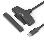 CONECTICPLUS UNITEK Convertisseur USB C 3.1 vers Interface SATA 6G, pour disques durs HDD et SSD de n'importe Quelle capacité, Super Rapide 6GBpS, Fonction UASP, Mat, Noir