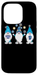 Coque pour iPhone 14 Pro Nains de jardin Hanukkah Shalom - Chapeaux bleus