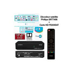 Decodeur tv satellite tnt hd SRT7406, MPEG-4 , astra 19.2°E, utilisation fixe ou nomade, caravane, bateau - Noir + carte tntsat hd