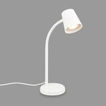 BRILONER - Lampe de chevet, lampe de bureau orientable, lampe de table GU10 pour bureau à domicile avec interrupteur à câble, lampe de lecture, blanc