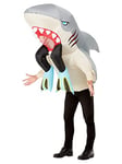Smiffys Inflatable Shark & Diver Costume, Grey All In One with Self Inflating Fan, Funny Fancy Dress, Animal Dress Up Costumes