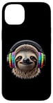 Coque pour iPhone 14 Plus Casque DJ paresseux Disco Rave Club Party Party Paresseux