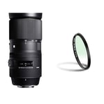 Sigma 150-600mm F/5-6.3 DG HSM Contemporary Zoom Lens for Nikon & Walimex Pro UV Filter Slim MC 95 mm Black