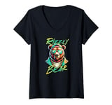 Womens Rizzly Bear funny Gen Alpha viral influencer slang V-Neck T-Shirt