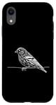 Coque pour iPhone XR Line Art Oiseau et Ornithologue Pin Siskin