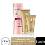Dove Care+Radiant Glow, Summer Revived Fair To Medium Body Lotion & Face Cream