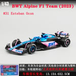 Bimeko Formula Car Model Lafali F1 Lafha Racing Car Model 1:43 Formula Alloy Model Car Swing_Bwt Alpine A523 F1 (Number 31) Blue 38072