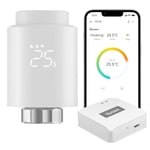 SONOFF TRVZB Thermostatique Connectée et Intelligente et ZigBee Bridge Hub Kits, ZigBee 3.0 Vanne Thermostatique Radiateur, Contrôle Vocal, Détection de Fenêtre, Compatible avec Alexa/Home Assistant