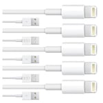 5-Pack Lightning laddare iPhone 14/12/11/13/ Xs/Max/X/8/7/6/5SE