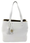 DKNY White Tote Bag Medium Grained Leather Vintage Style Handbag RRP£330