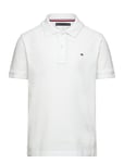 Flag Polo S/S Tops T-shirts Polo Shirts Short-sleeved Polo Shirts White Tommy Hilfiger
