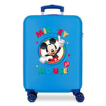 Disney Circle Mickey Blue Cabin Suitcase 37 x 55 x 20 cm Rigid ABS Combination Lock 34 Litre 2.6 kg 4 Double Wheels Hand Luggage