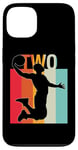 Coque pour iPhone 13 Cadeau rétro joueur de basket-ball 2 ans pour hommes, garçons et enfants