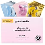 Grace & Stella - Masque Yeux [72 Paires, Bleu, Or, Rose] Patch Yeux Anti Cernes en Gel - Réduit les Cernes Sous les Yeux, Anti Rides, Anti Poche Sous les Yeux - Vegan & Cruelty-Free, Soins des Yeux