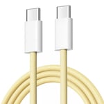 Cable Type-C / Type-C Charge Rapide 3a Nylon Renforce Jaune 1m Pour Smartphone Xiaomi / Oppo / Vivo / Realme / Pixel Little Boutik®