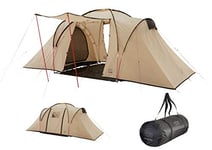 Grand Canyon ATLANTA 4 - dome tent for 4 people | tent, family tent with two sleeping areas | Mojave Desert (beige)