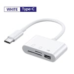 Type-C Micro Adaptateur TF CF SD Lecteur de Carte Mémoire ampa er Compact Flash USB-C pour IPad Pro Huawei pour Macbook USB type c adaptateur - Type type c to USB White