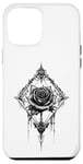 Coque pour iPhone 12 Pro Max Rose noire avec cadre - Gothique