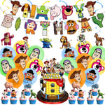 Toy Story Barnkalas Dekoration Banner Tårta Topper Ballong