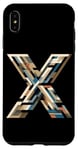 Coque pour iPhone XS Max Lettre initiale du nom de l'alphabet X dans le style d'art cubisme