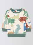 John Lewis Baby Dinosaur Print Jumper, Multi