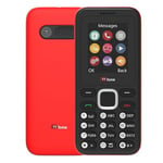 TTfone TT150 Unlocked Basic Mobile Phone UK Sim Free with Bluetooth, Long Battery Life, Dual Sim with camera and games, easy to use, Pay As You Go (Vodafone, with £20 Credit, Red)