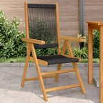 Prolenta Premium - Chaises De Jardin Lot De 2 Noir Bois D'acacia Et Polypropylène