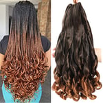 7 Packs French Curl Braiding Hair - 22 Inch Curly Braiding Hair 1B/30 French Curls Braiding Hair Extensions for Black Women (22 Inch(7Packs), 1B/30)