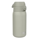 Ion8 Gourde Isotherme Enfant, Inox, 320ml, Anti-Fuite, Facile à Ouvrir, Verrouillage Sécurisé, Lavable au Lave-Vaisselle, Poignée de Transport, Durable, Acier Inoxydable, Gris