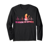 Retro Cat Lover | Pet | Kitten | My Medicine For Happiness Long Sleeve T-Shirt