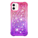 Yhteensopiva Iphone 12 Mini Case Gradient Quicksand Gradient Quicksand Soft TPU puskurin tyynynpäällisen kanssa - vaaleanpunainen ja violetti