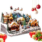 Avilia Village de Noël en Mouvement avec Musique et lumières LED 37 x 55 x 33 cm – Fabriqué avec des matériaux résistants et est idéal pour décorer Votre Maison dans Les fêtes de Noël