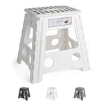 HOUSE DAY 40cm Tabouret Pliant - Marchepied Pliant Blanc Tabouret Pliant Marchepied Tabouret Pliant Portable Marchepied Pliant Tabouret Pliant Tabouret de Salle de Bain Chaise Pliante,Blanc