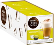 Nescafe Dolce Gusto Cappuccino Coffee Pods PACK OF 3 TOTAL 48 CAPSULES FREE DEL