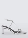 AND/OR Mixie Leather T-Bar Pointed Dressy Sandals, Silver Snake